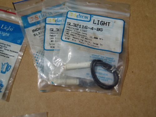 Lot of 18 Selecta NOS 14 volt indicator lights SL32116, SL32115, SL32114, 32113