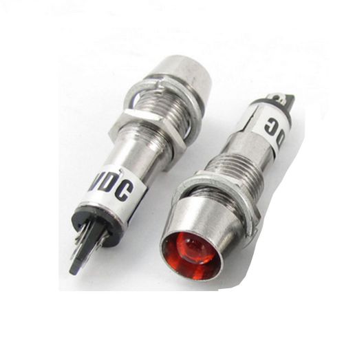 50pcs new red led 8mm dc12v panel indicator power signal light metal shell for sale