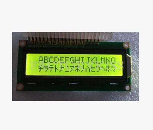 16x2 1602 lcd character module lcm yellow w/ green backlight black words 5v fks for sale