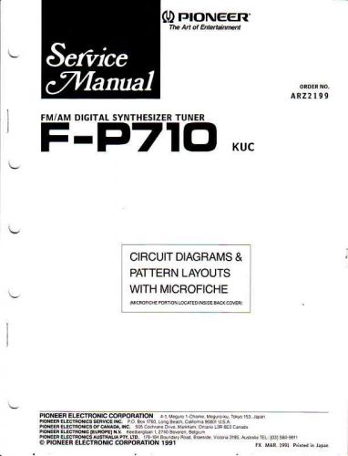 PIONEER Service MANUAL W/microfiche F-P710 FREE US SH