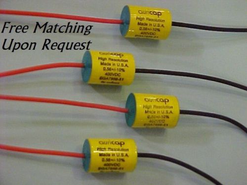 0.56uf at 400v auricap audiophile tubular axial leaded film capacitors : qty=4 for sale