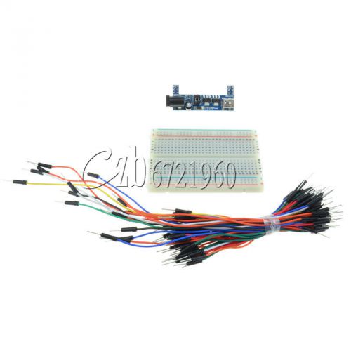 Mb102 power supply module 3.3v 5v+mb102 breadboard board 400 point+jumper cables for sale