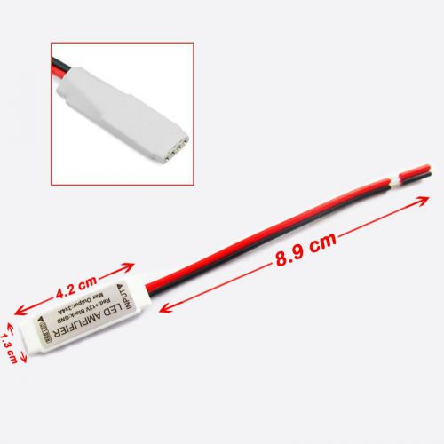 Mini White 12V 12A 4pins Signal Amplifier For RGB SMD 5050/3528 LED Strip Lights
