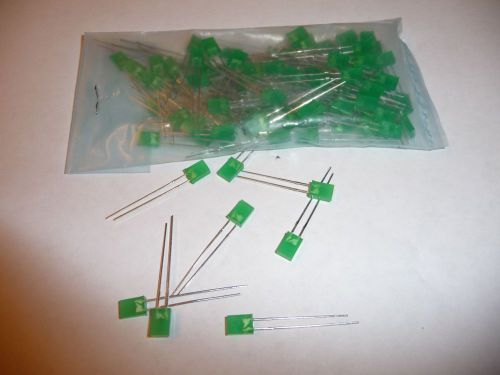 Pack of 32 green led rectangular 2mm x 5mm x 8mm high  free shipping + resistors for sale