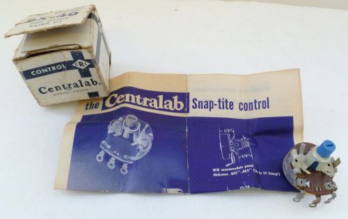 Centralab snap-tite control bx-40 100k ohms, taper c1, w/ original box vtg for sale