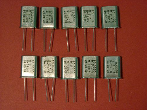 10.0000 mhz crystal oscillators  hc-49u package  (quantity 10) for sale