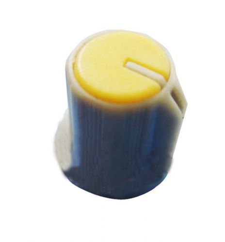 10 x potentiometer knob gray-yellow for 6mm shaft pots hot sale et for sale