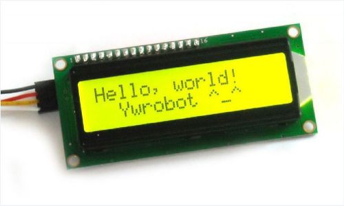 Yellow IIC/I2C/TWI 1602 Serial Backlight LCD Display For Arduino