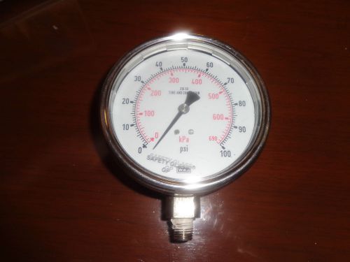 Wika 0-100 psi 316 s.s. tube and socket pressure gauge for sale