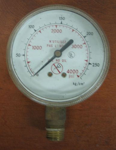 0-4000 0-250 psi gauge n&#039;utilisez pas l&#039; huile use no oil steampunk industrial for sale