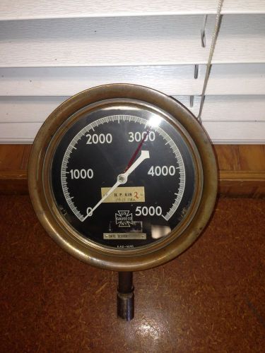 Vintage brass 7&#034; high pressure gauge 5000# for sale
