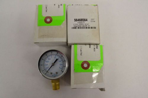 Lot 3 new msc 56468564 2in dial 1/4in lm npt 0-30psi pressure gauge b286998 for sale