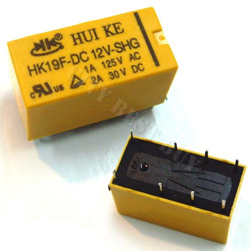 5 x hk19f dc 12v shg 1a 125v ac 2a 30v dc 8 pin 8 pins relay relays for sale