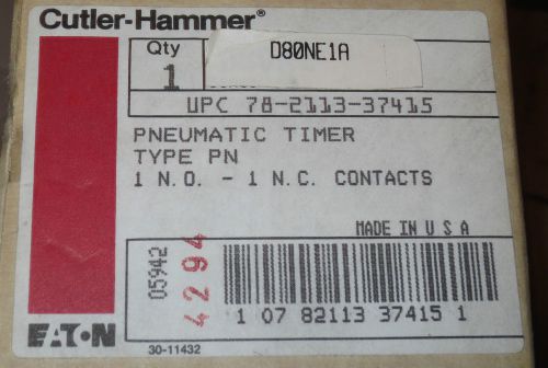 NEW CUTLER HAMMER D80NE1A PNEUMATIC TIMER 110-120 Volts 50/60Hz