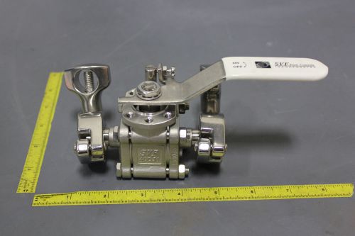 New svf 1/2&#034; 316l sanitary ball valve w/ flanges ptfe/tfm 1500psi (s16-t-40f) for sale