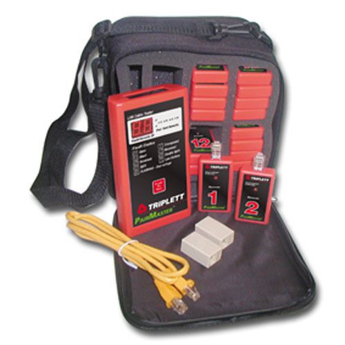 Triplett pairmaster kit 3241 lan cable test kit with 16 remotes &amp; carrying case for sale