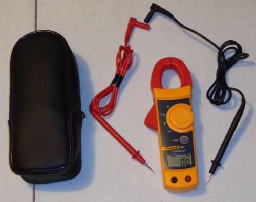 Fluke 321 Clamp Meter with leads and Leather soft foam zipper case