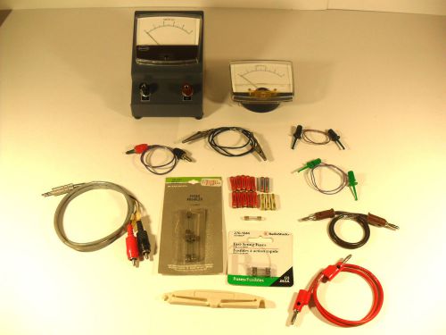 Mics lot analog current panel meter amp &amp; misc testing electronic clips for sale