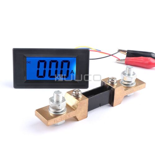 Dc 0-200a lcd panel ammeter/ amp ampere meter blue digital display for sale