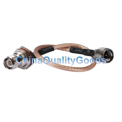 Mini-UHF male to RP-TNC female bulkhead O-ring Pigtail cable RG3
