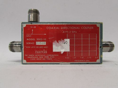 Narda 3002-10 Coaxial Directional Coupler combiner splitter .95 - 2.0GHz Type N