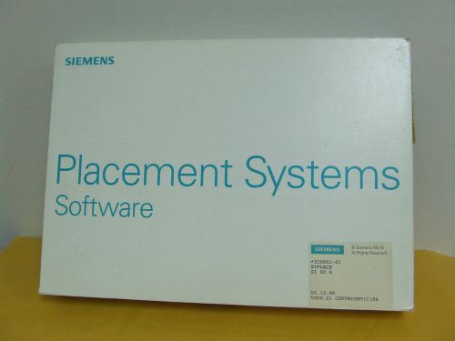 SIEMENS SIPLACE SOFTWARE on 3.5&#034; discs aut5 mch SI80S 009.01 00326891-01