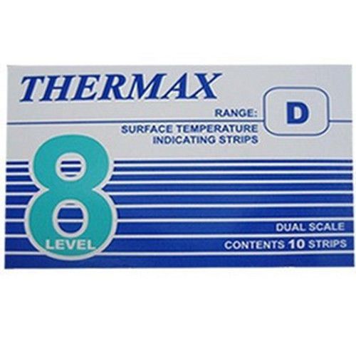 Tmc 10 strips thermax temperature label 8 level range d 160-199°c/320-390°f for sale