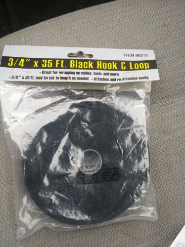 3/4&#034; x 35 ft. black hook and loop for sale