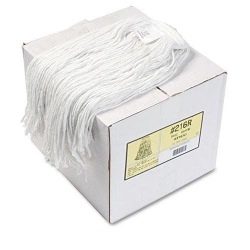 Unisan premium cut-end wet mop heads, rayon, 16oz, white, 12/carton for sale