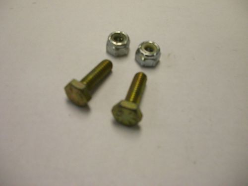 Hex Head Cap Screw Bolt 1/4-20 x 7/8&#034; with lock nuts(Pkg of 2) Gr 8, Steel, Zinc