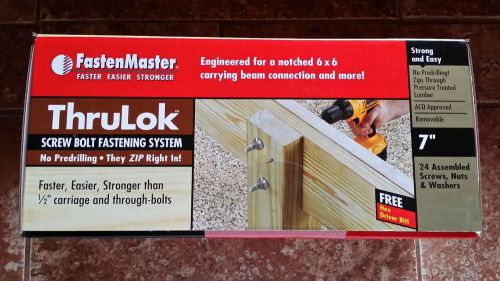 Fastenmaster thrulok screw bolt fastening system  7&#034; 7 inches 24 count deck lag for sale