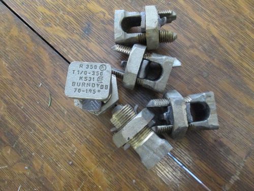 ( 5 ) Burndy Electric Cable Clamps  2.5 inch tall R 350 New
