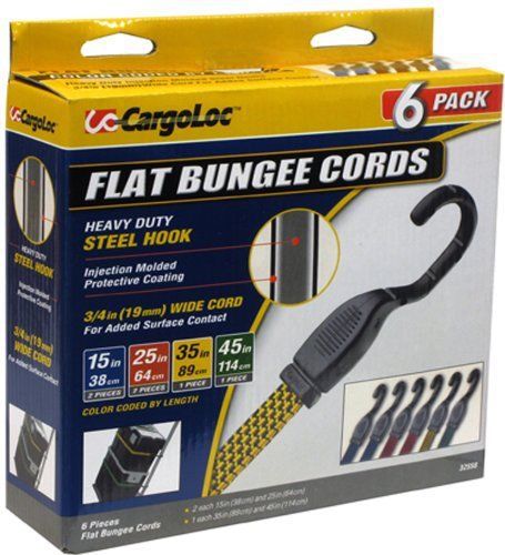 CargoLoc 32558 Assortment of Flat Bungees  6-Piece