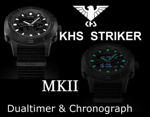 Police watch, striker mkii, alarm chronograph, c1-luminous, date, khs germany for sale