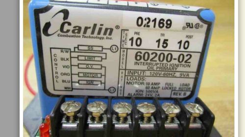 Carlin Combustion Technology Inc 60200-02 6020002 Relay Control - New No Box