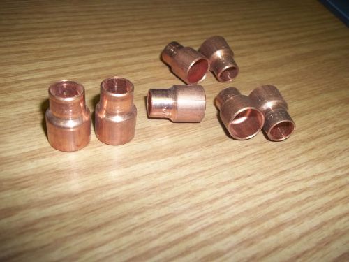 Lot 10x Copper Fitting Reducer Coupling Sweat CXC 1/2 &amp; 3/8 Inside Diameters