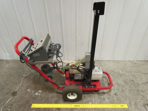 Hi-vac pump + gauge cart w/trivac d10e pump + apc-1 vacuum process controller for sale