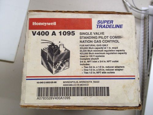 Honeywell single valve standing pilot combination gas control v400a 1095 for sale