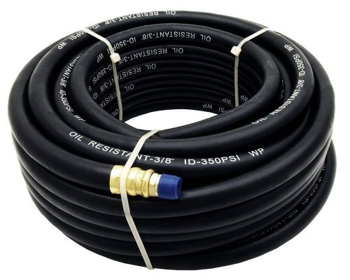 3/8&#034; x 50 Ft 300 PSI Rubber Air Hose Black Industrial Grade New