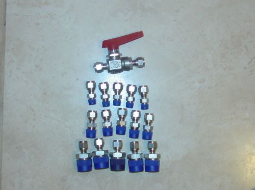 Hoke gyrolok ss tubing fittings with valve 1/4&#034; for sale