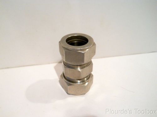New hoke &amp; gyrolok stainless steel 1&#034; tube fitting union connector, ss-1610-6 for sale