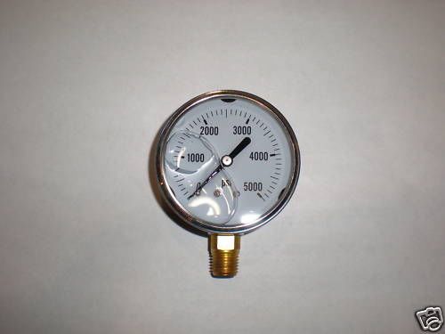 New hydraulic liquid filled pressure gauge 0-5000 psi for sale