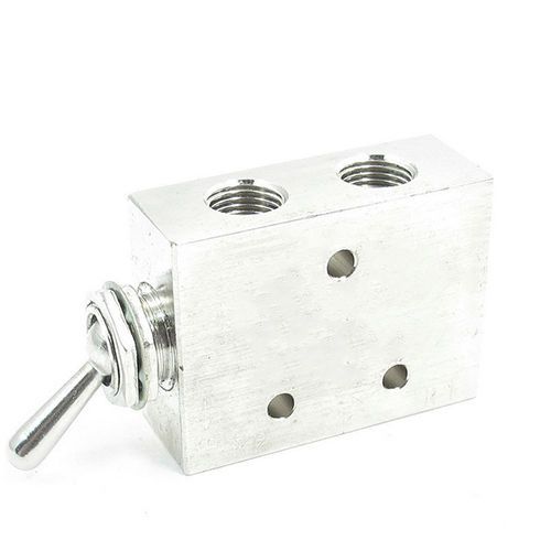 1pcs NEW Silver Tone Air Pneumatic Toggle Switch Valve HL2501-V