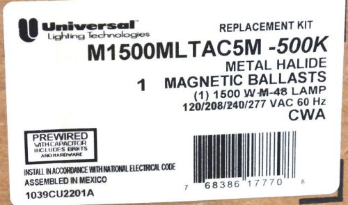 NIB UNIVERSAL LIGHTING M1500MLTAC5M-500K METAL HALIDE MAGNETIC BALLASTS, 1500W