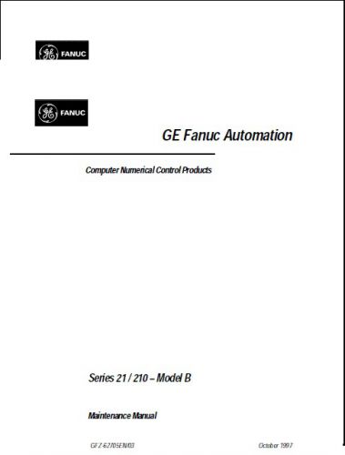 Ge fanuc series 21/210mb maintenance manual gfz-62705/en03 for sale