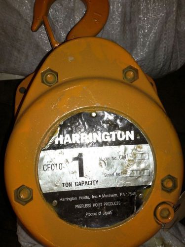 1 ton harrington cf hand chain hoist - cf010 with 5 ft of lift and load test for sale