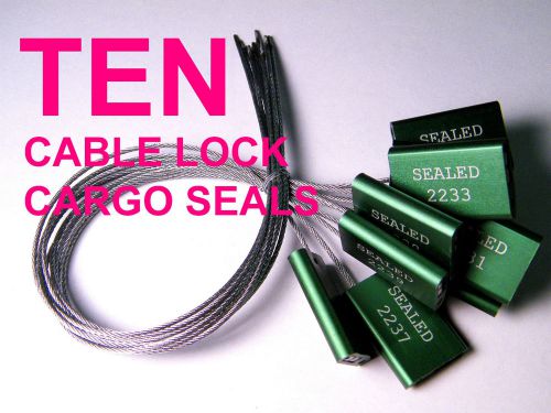 CARGO SEALS (TANKER) CABLE LOCK SECURITY SEALS - ALL METAL - TEN SEALS - GREEN