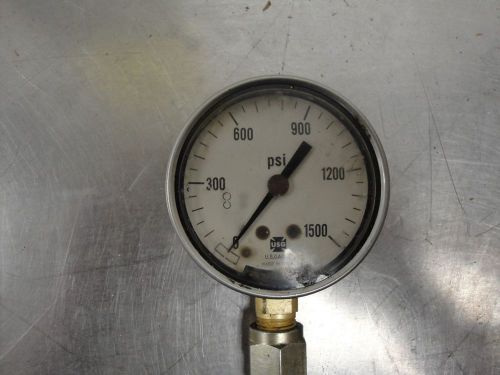 US Gauge Stainless SS Liquid Filled Pressure Gauge 0-1500 PSI (Used)