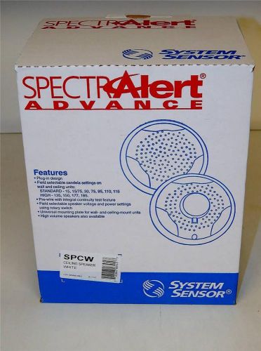 New system sensor spcw spectralert ceiling emergency speaker white for sale