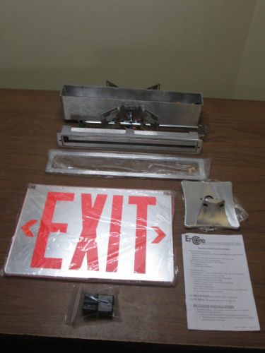 Encore uno brushed aluminum led edgelit universal face exit sign universal mount for sale